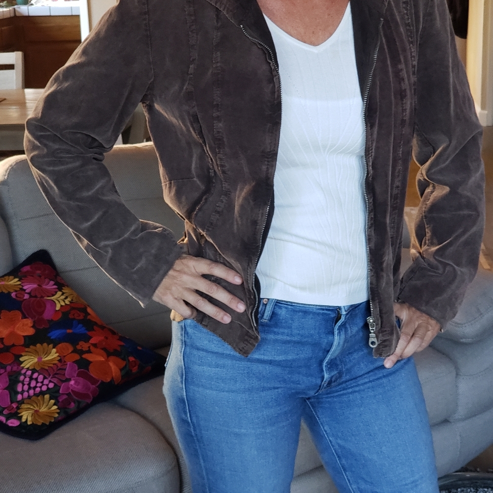 brown courderoy jacket